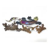 Artesian Copper metal drip sculptures. Geckos.