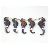 Artesian Copper metal drip sculptures. Seahorses.