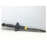 Metal fantasy dagger, not sharp, approx 16 inches