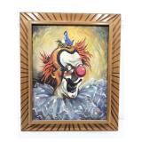 Oil on Canvas Board Painting by Gaby. Framed to