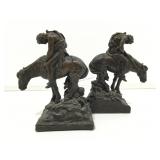 Set of Galvano Bronze-clad Bookends by P. Mori &