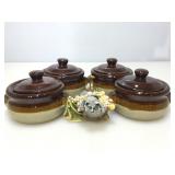 4 glazed canisters and more.