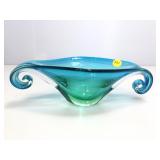 11x5 Blue  Murano glass dish.