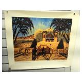 Ed Sandoval Signed Print. Santuario de Chimayo