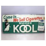 Metal sign. Kool menthol. Smoking penguin. 11x26