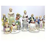 Collection of figurines made in occupied Japan.