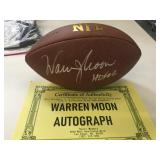 Warren moon autographed football