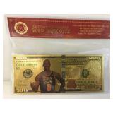Michael jordan gold bank note