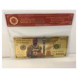 Lebum james gold bank note