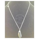 sterling Necklace with Tiger Eye. 18 in