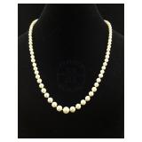 Pearl Necklace with 10K White Gold Clasp - 18 in