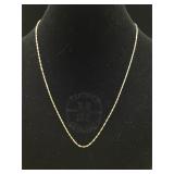 14K Gold Necklace with Heart Tag - 18 in - 1g