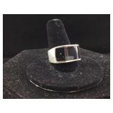 Vintage Sterling Onyx Ring Mexico - size 8.5