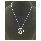 Sterling H Necklace - 18 in