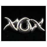 Sterling Mexico XOX Brooch - 16.2g