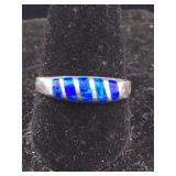 Sterling and Fire Opal Ring - size 5.75