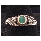 Sterling Ring with Malachite - size 6
