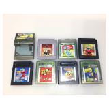 Assorted game cartridges for Nintendo gameboy.