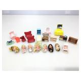 Dolls and doll furniture.