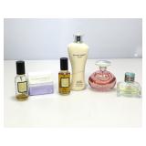 Assortment of cosmetics and perfume items. Local