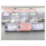 Assorted casino used card decks.