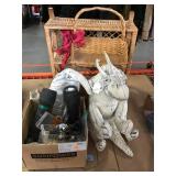 Stuffed dinosaurs wicker shelves flashlights and