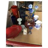 Glass vases and decorative ceramic pieces