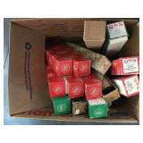 Box of player piano rolls various titles