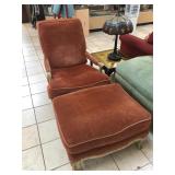 Vintage armchair with matching ottoman