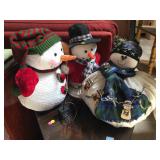 Set of 3 snowman figures, approx 16 inches tall