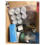 Box of assorted Christmas decor and more
