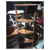 Corner shelf rack, approx 62 inches tall