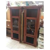 Pair of tower racks with display shelves, approx