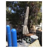 Patio adjustable collapsible umbrella with sand