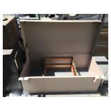 Large Metal gang box with wood rifle rack inside