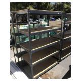 Metal shelf with wood inserts - approx. 6 ft tall