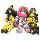 Assorted porcelain dolls.