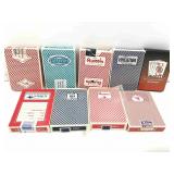 Assorted casino used card decks.