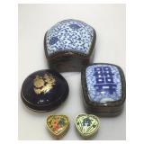 Vintage lidded jars. Asian theme and limoges.