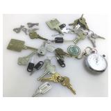 Hanhart super stopwatch and Collection of keys.