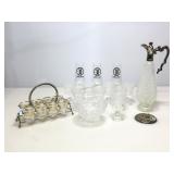 Lady Luck stemware, shot glass set with carrier