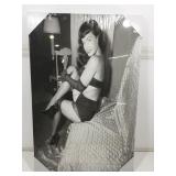 Bettie Page pinup girl print on canvas. 20x30.