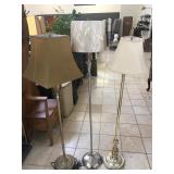 3 metal floor lamps