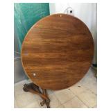 Vintage wood round dining table with legs, approx