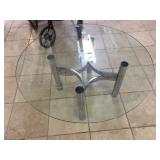 Glass top coffee table, approx 36x16 inches