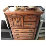 Wood tall dresser, approx 51 inches tall