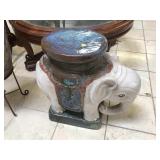 Ceramic elephant stool, approx 22 inches tall