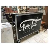 Rolling bar station with extras, approx 58 inches