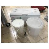 Coleman cooler with cocktail making accessories