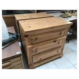 Pair of wood nightstands, approx 30 inches long